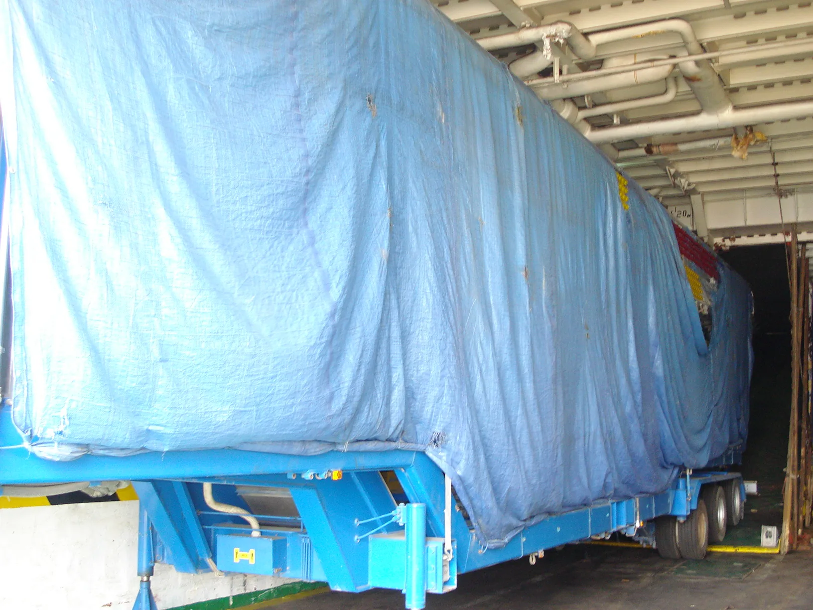 SeaChart covered project cargo on roro deck